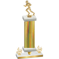 Premium Single Gold Carbon Fiber Fourth Place Football Trophy