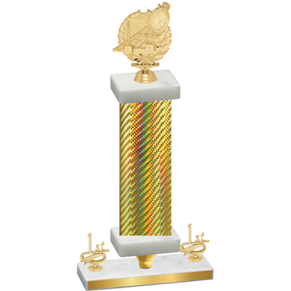 Premium Single Gold Carbon Fiber First Place Swimming Trophy