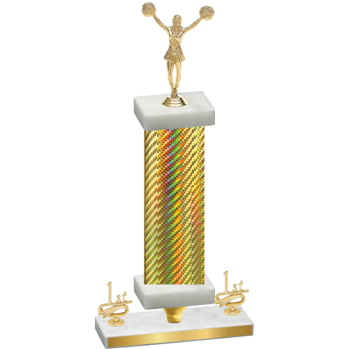 Premium Single Gold Carbon Fiber First Place Cheerleading Trophy