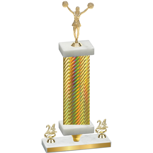 Premium Single Gold Carbon Fiber Year Cheerleading Trophy