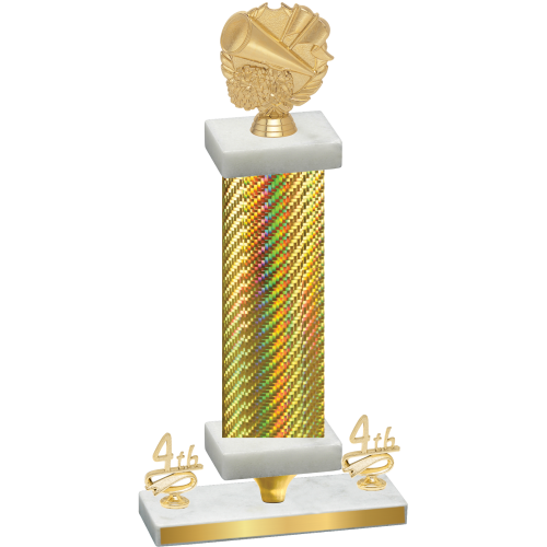 Premium Single Gold Carbon Fiber Fourth Place Cheerleading Trophy