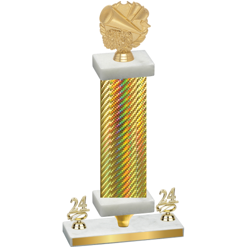 Premium Single Gold Carbon Fiber Year Cheerleading Trophy