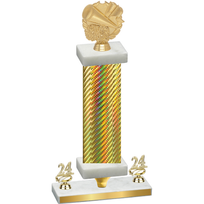 Premium Single Gold Carbon Fiber Year Cheerleading Trophy
