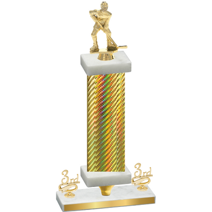 Premium Single Gold Carbon Fiber Third Place Hockey Trophy