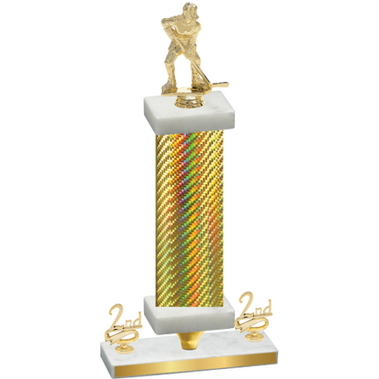 Premium Single Gold Carbon Fiber Second Place Hockey Trophy