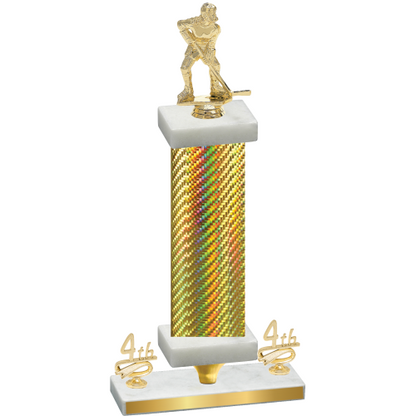 Premium Single Gold Carbon Fiber Fourth Place Hockey Trophy