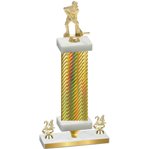 Premium Single Gold Carbon Fiber Year Hockey Trophy
