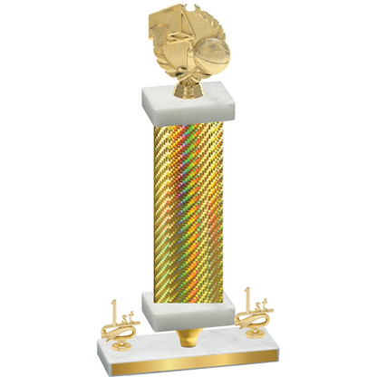 Premium Single Gold Carbon Fiber First Place Basketball Trophy