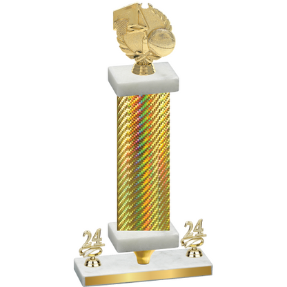 Premium Single Gold Carbon Fiber Year Basketball Trophy