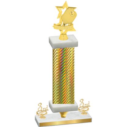 Premium Single Gold Carbon Fiber Third Place Pickleball Trophy