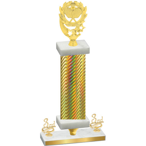 Premium Single Gold Carbon Fiber Third Place Pickleball Trophy