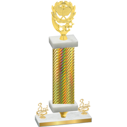 Premium Single Gold Carbon Fiber Third Place Pickleball Trophy