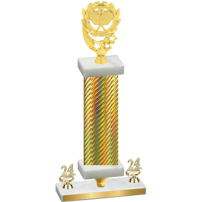 Premium Single Gold Carbon Fiber Year Pickleball Trophy