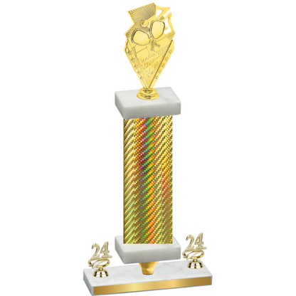 Premium Single Gold Carbon Fiber Year Pickleball Trophy