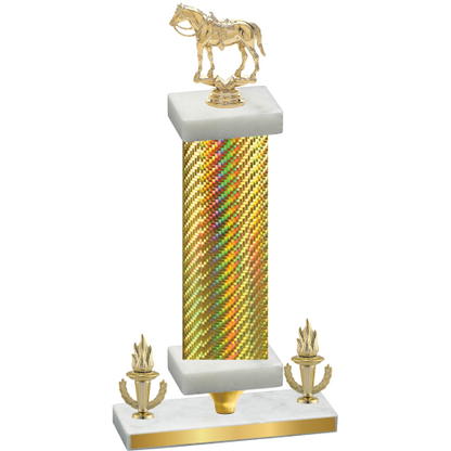 Premium Single Gold Carbon Fiber Victory Horses Trophy