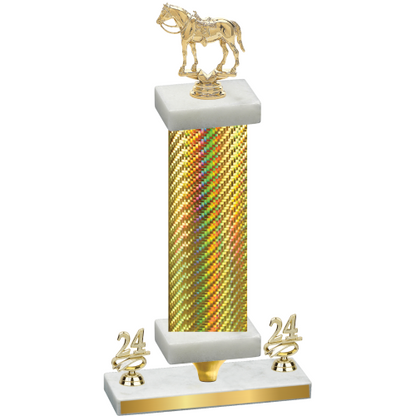 Premium Single Gold Carbon Fiber Year Horses Trophy