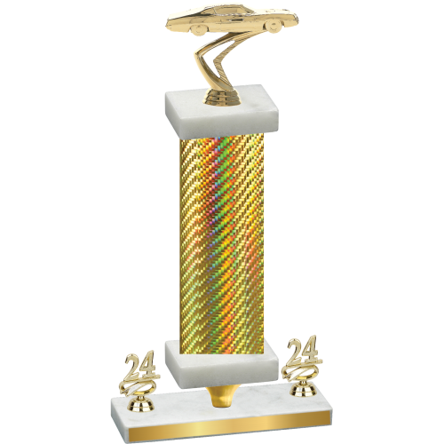 Premium Single Gold Carbon Fiber Year Cars Trophy