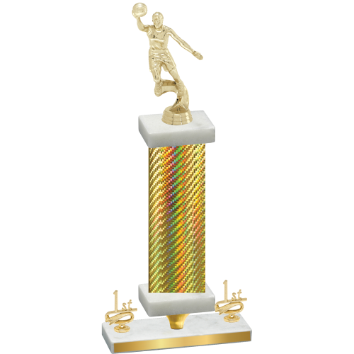 Premium Single Gold Carbon Fiber First Place Basketball Trophy