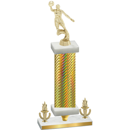 Premium Single Gold Carbon Fiber Victory Basketball Trophy