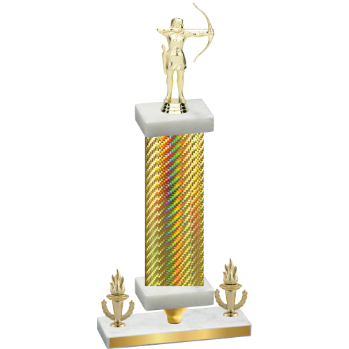 Premium Single Gold Carbon Fiber Victory Archery Trophy