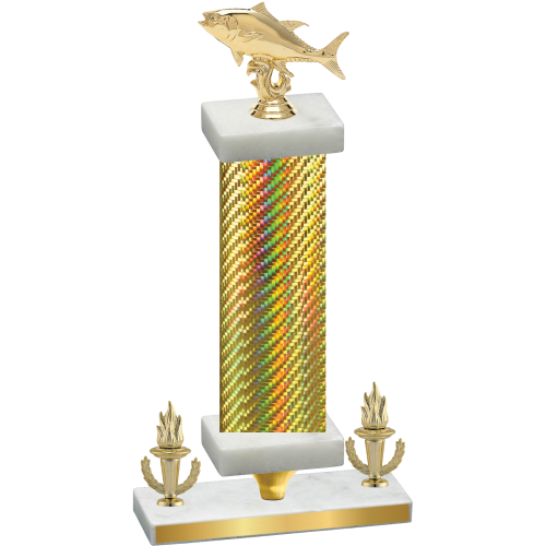 Premium Single Gold Carbon Fiber Victory Fishing Trophy