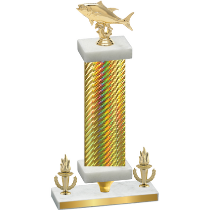 Premium Single Gold Carbon Fiber Victory Fishing Trophy
