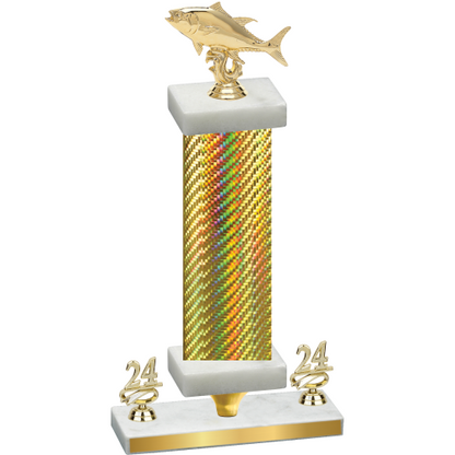 Premium Single Gold Carbon Fiber Year Fishing Trophy