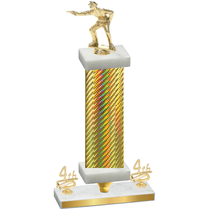 Premium Single Gold Carbon Fiber Fourth Place Shooter Trophy