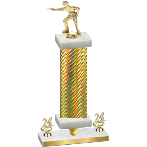 Premium Single Gold Carbon Fiber Year Shooter Trophy
