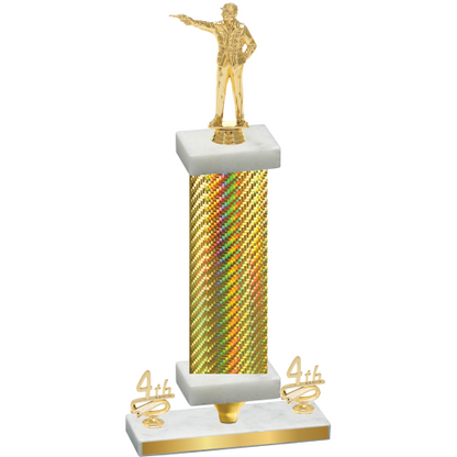 Premium Single Gold Carbon Fiber Fourth Place Shooter Trophy