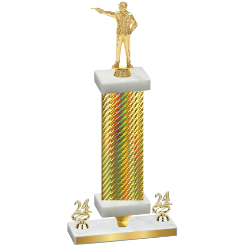 Premium Single Gold Carbon Fiber Year Shooter Trophy