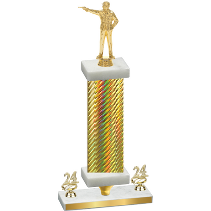 Premium Single Gold Carbon Fiber Year Shooter Trophy