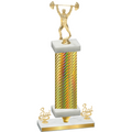 Premium Single Gold Carbon Fiber Third Place Weights Trophy