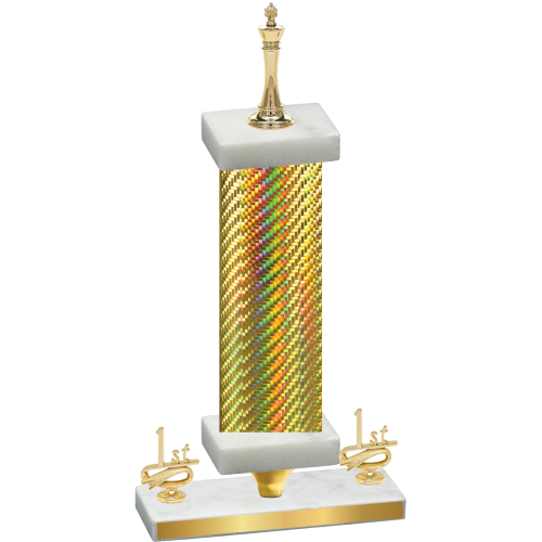 Premium Single Gold Carbon Fiber First Place Chess Trophy