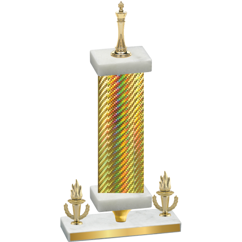 Premium Single Gold Carbon Fiber Victory Chess Trophy