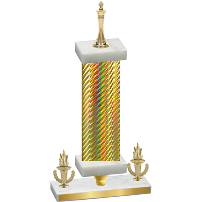 Premium Single Gold Carbon Fiber Victory Chess Trophy