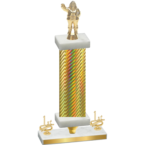 Premium Single Gold Carbon Fiber First Place Holiday Trophy