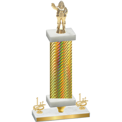 Premium Single Gold Carbon Fiber First Place Holiday Trophy