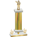 Premium Single Gold Carbon Fiber Fourth Place Holiday Trophy