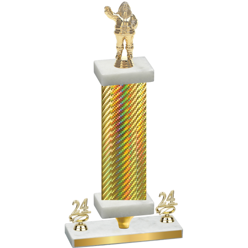 Premium Single Gold Carbon Fiber Year Holiday Trophy