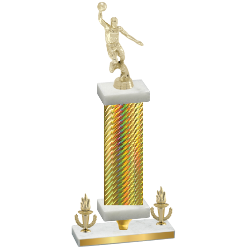 Premium Single Gold Carbon Fiber Victory Basketball Trophy