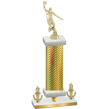 Premium Single Gold Carbon Fiber Victory Basketball Trophy