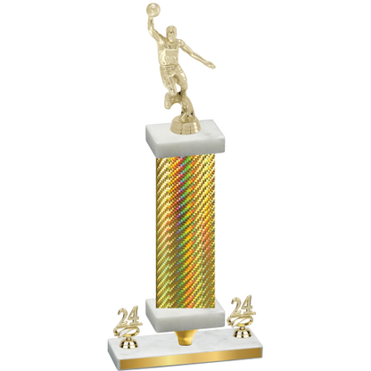Premium Single Gold Carbon Fiber Year Basketball Trophy