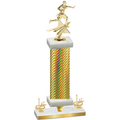 Premium Single Gold Carbon Fiber First Place Flag Football Trophy