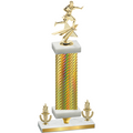 Premium Single Gold Carbon Fiber Victory Flag Football Trophy