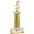 Premium Single Gold Carbon Fiber Year Flag Football Trophy
