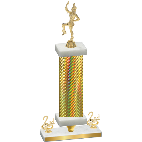 Premium Single Gold Carbon Fiber Second Place Majorette Trophy