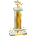 Premium Single Gold Carbon Fiber Second Place Fishing Trophy