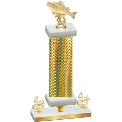Premium Single Gold Carbon Fiber Fourth Place Fishing Trophy