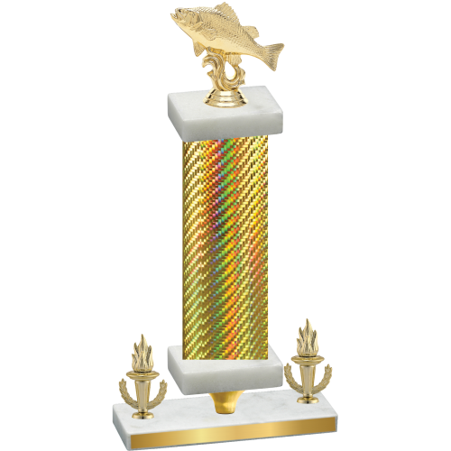 Premium Single Gold Carbon Fiber Victory Fishing Trophy